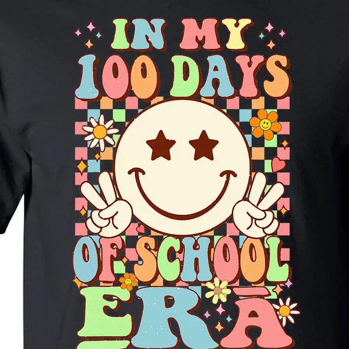 In My 100 Days Of School Era Retro Groovy 100th Day Teacher Tall T-Shirt