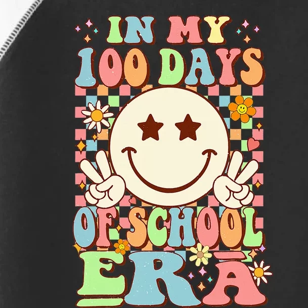 In My 100 Days Of School Era Retro Groovy 100th Day Teacher Toddler Fine Jersey T-Shirt