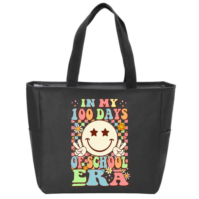 In My 100 Days Of School Era Retro Groovy 100th Day Teacher Zip Tote Bag