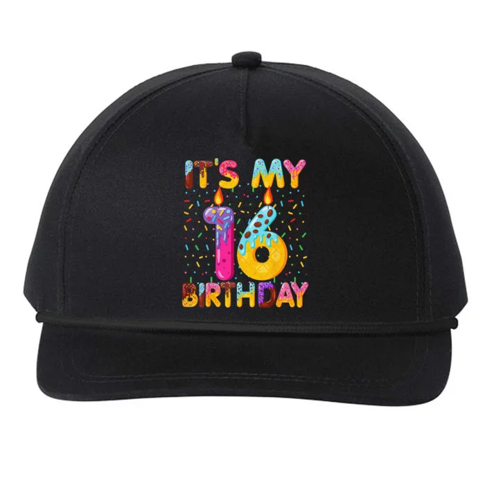 It's My 16th Birthday Sweet Donut 16 Years Old Funny Gift Snapback Five-Panel Rope Hat