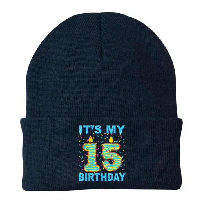 It's my 15th Birthday Funny Sweet donut 15 yrs old Gift Knit Cap Winter Beanie