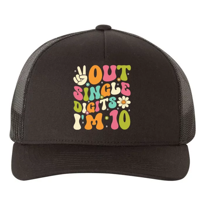 It's My 10th Birthday Peace Out Single Digits Im 10 Year Old Yupoong Adult 5-Panel Trucker Hat