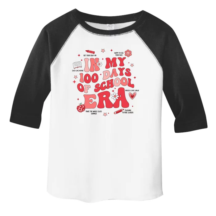 In My 100 Days Of School Era Retro Groovy 100th Day Teachers Toddler Fine Jersey T-Shirt