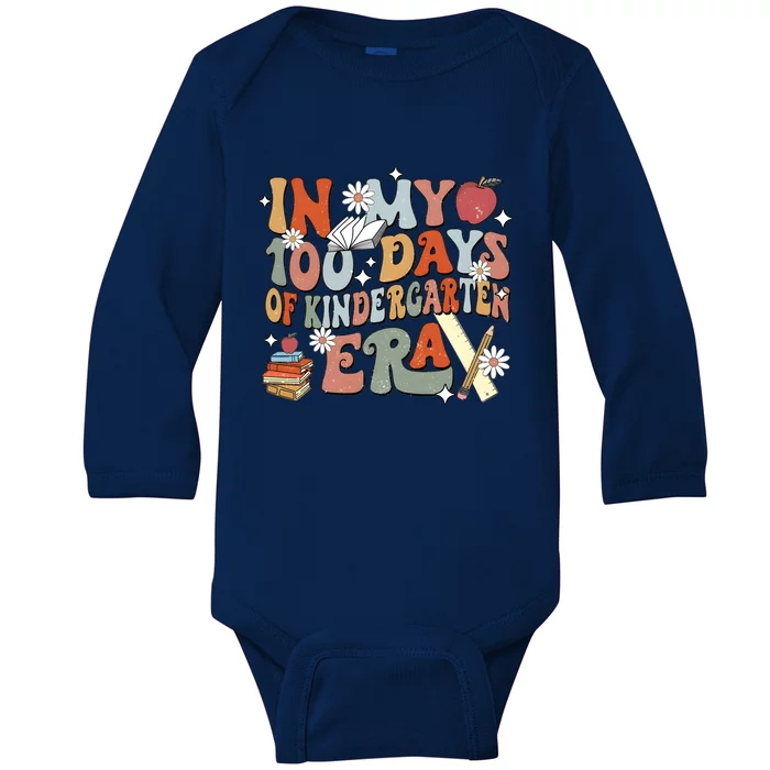 In My 100 Days Of Kindergarten Era Baby Long Sleeve Bodysuit