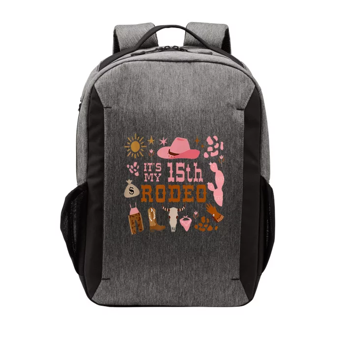 Its My 15 Year Old 15th Birthday Rodeo Cowgirl Vector Backpack