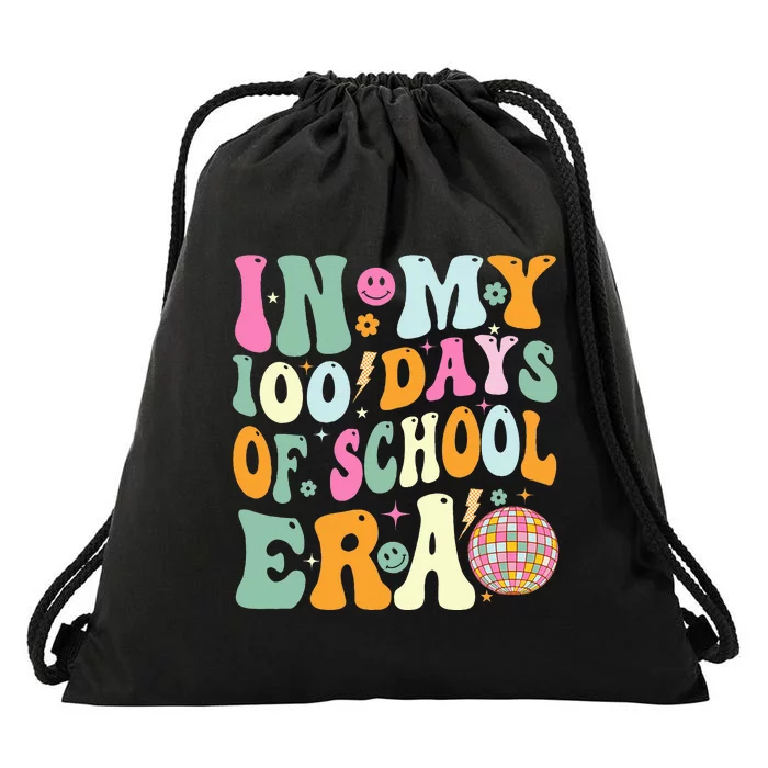 In My 100 Days Of School Era Teacher Drawstring Bag