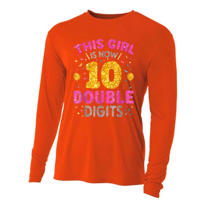 It's My 10th Birthday This Girl Is Now 10 Years Old Cooling Performance Long Sleeve Crew