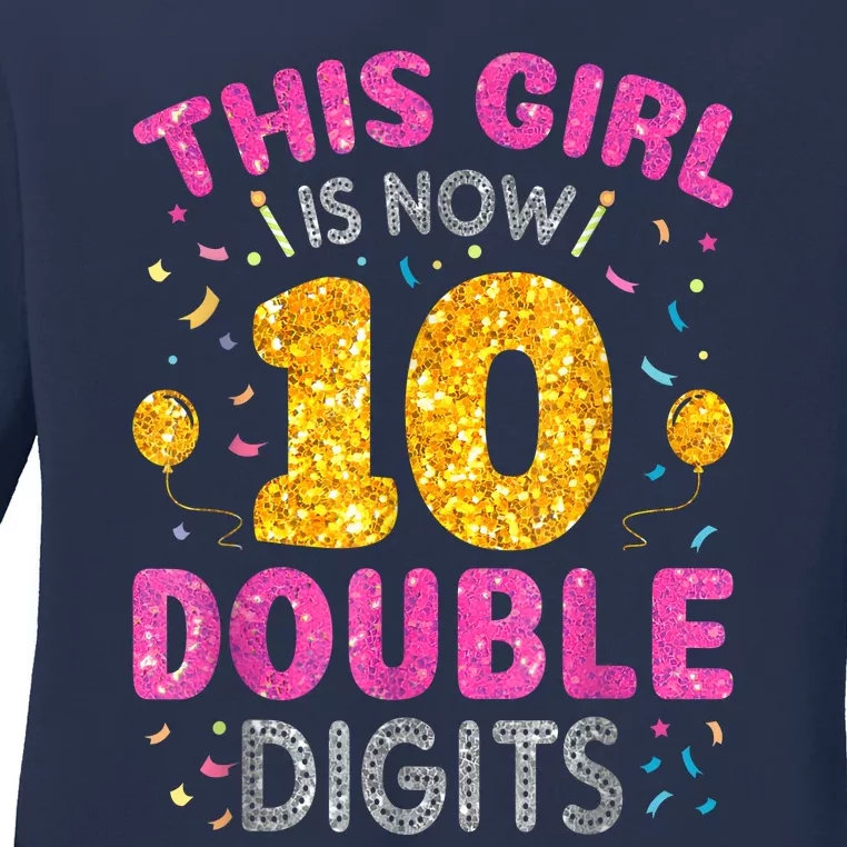 It's My 10th Birthday This Girl Is Now 10 Years Old Ladies Long Sleeve Shirt