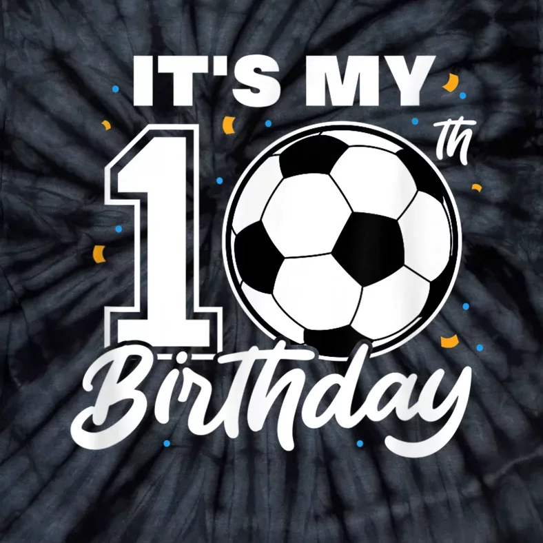 10th Birthday Football Boy 10 Year Old Football Player Tie-Dye T-Shirt