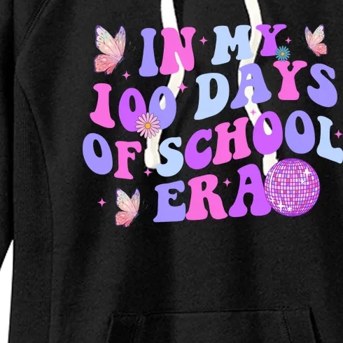 In My 100 Days Of School Era Retro Disco 100th Day Of School Women's Fleece Hoodie