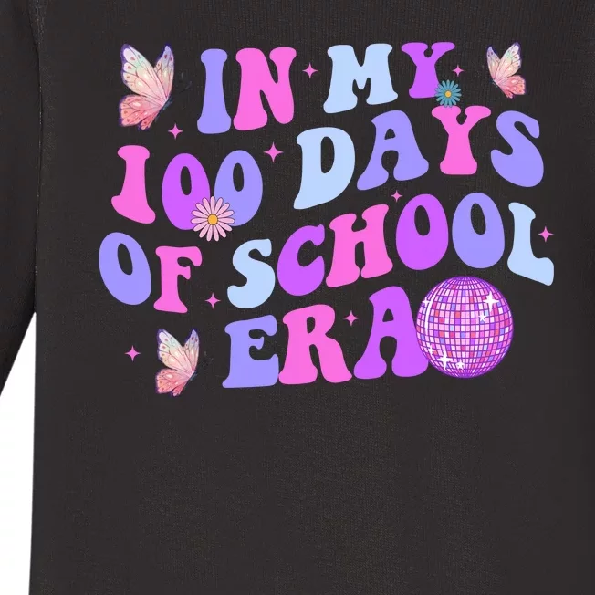 In My 100 Days Of School Era Retro Disco 100th Day Of School Baby Long Sleeve Bodysuit