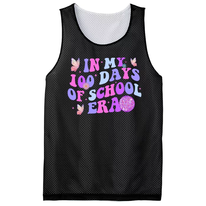 In My 100 Days Of School Era Retro Disco 100th Day Of School Mesh Reversible Basketball Jersey Tank