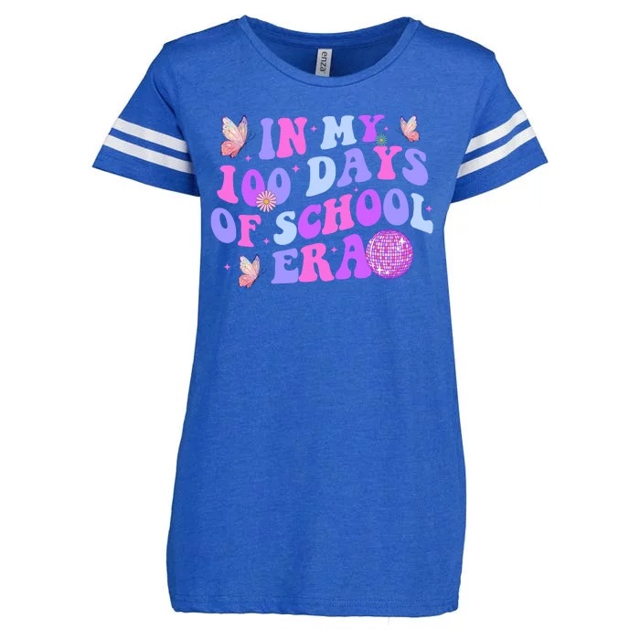 In My 100 Days Of School Era Retro Disco 100th Day Of School Enza Ladies Jersey Football T-Shirt