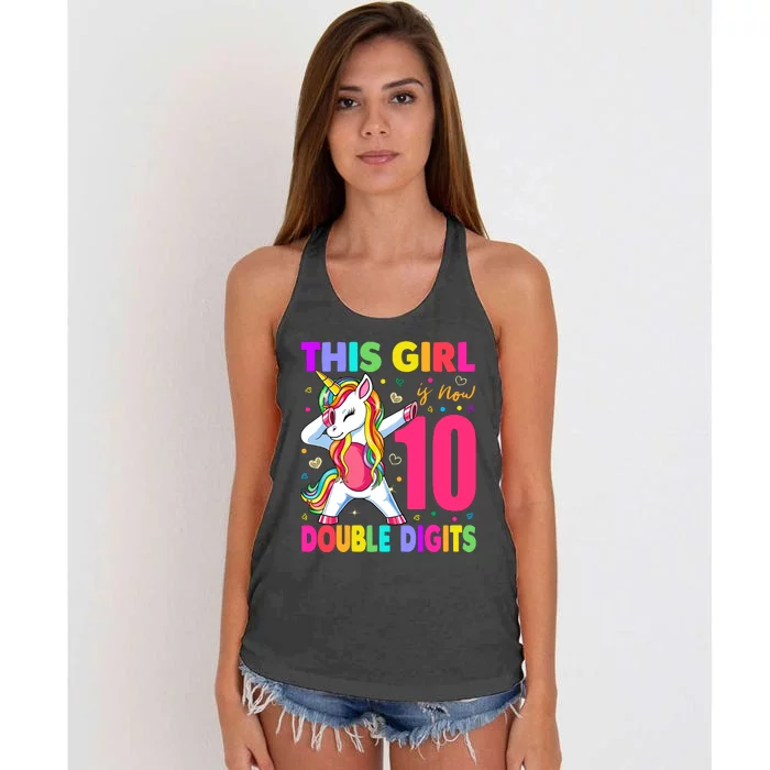 ItS My 10th Birthday Girl This Girl Is Now 10 Years Old Women's Knotted Racerback Tank