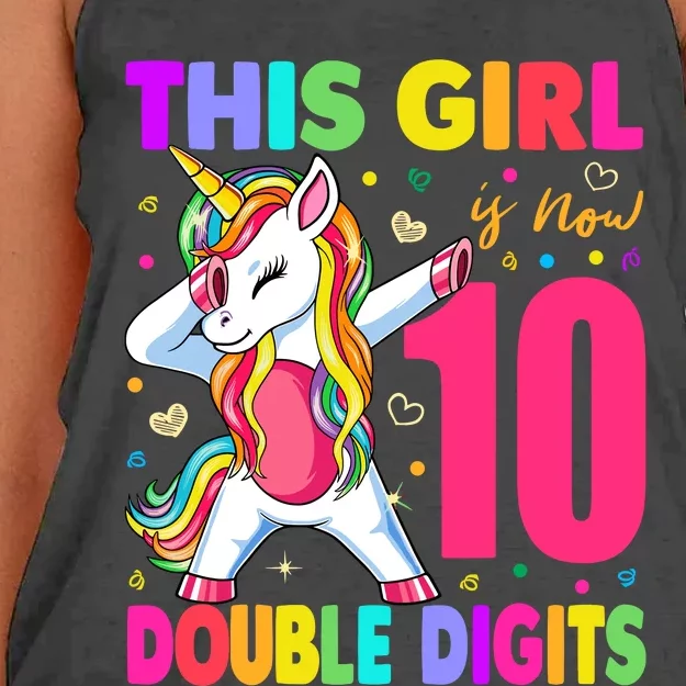 ItS My 10th Birthday Girl This Girl Is Now 10 Years Old Women's Knotted Racerback Tank