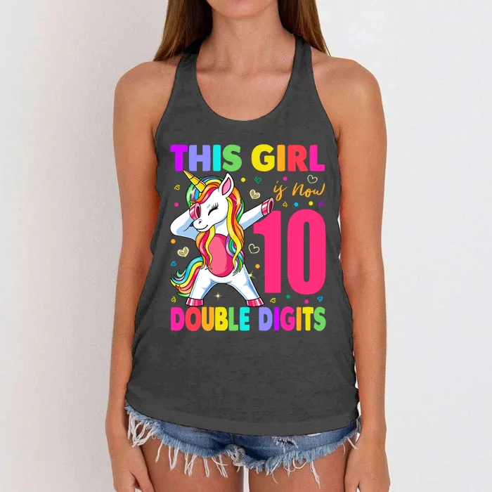 ItS My 10th Birthday Girl This Girl Is Now 10 Years Old Women's Knotted Racerback Tank