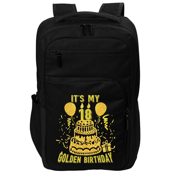 It's My 18th Golden Birthday Funny 18th Birthday Decorations Impact Tech Backpack