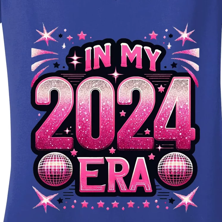 In My 2024 Era Happy New Year 2024 Matching Party Women's V-Neck T-Shirt