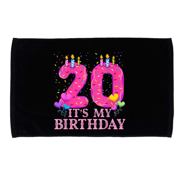 It's My 20th Birthday Sweet donut Happy 20 Year Old Microfiber Hand Towel