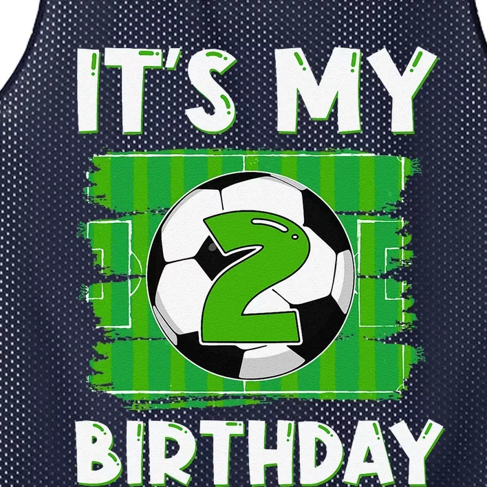 ItS My 2 Years Old Birthday Boy Soccer 2nd Birthday Mesh Reversible Basketball Jersey Tank