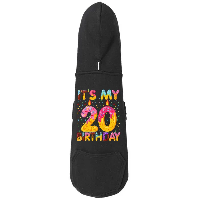 It's My 20th Birthday Sweet Donut 20 Years Old Funny Gift Doggie 3-End Fleece Hoodie