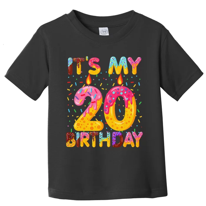 It's My 20th Birthday Sweet Donut 20 Years Old Funny Gift Toddler T-Shirt