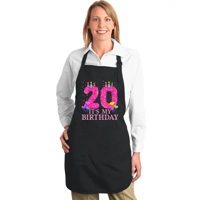 It's My 20th Birthday Sweet donut Happy 20 Year Old Full-Length Apron With Pocket