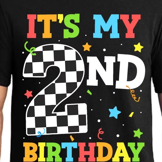 ItS My 2nd Birthday Boy 2 Two Racing Car Flag Race Car Pajama Set