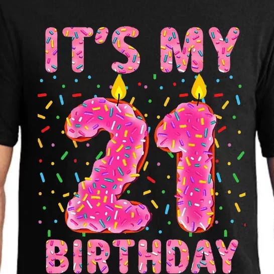 Its My 21st Birthday Sweet Donut 21 Years Old Funny Gifts Pajama Set