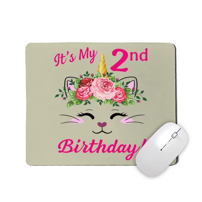 Its My 2 Birthday Caticorn Outfits For Mousepad