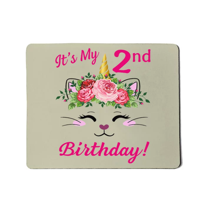 Its My 2 Birthday Caticorn Outfits For Mousepad