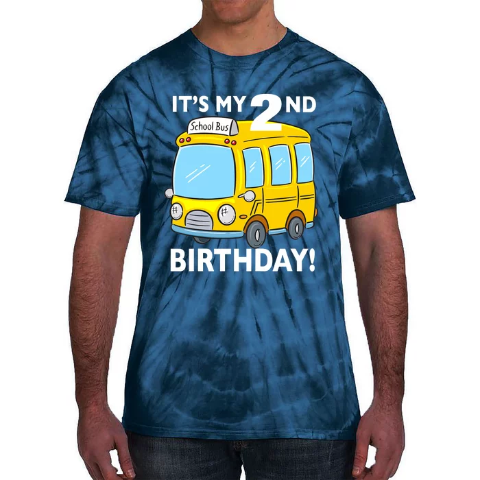 It's My 2nd Birthday School bus theme party 2 years old Tie-Dye T-Shirt