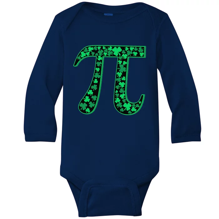 Irish Math 3.14 Pi Day Shamrockeacher Saint Patrick's Day Baby Long Sleeve Bodysuit