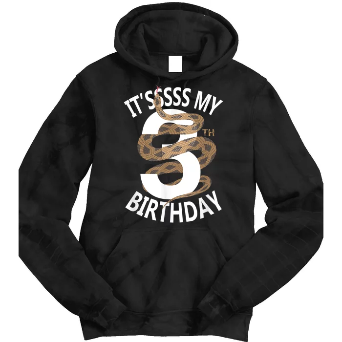 Its My 3rd Birthday 3 Years Old Snake Boy And Girl Party Tie Dye Hoodie