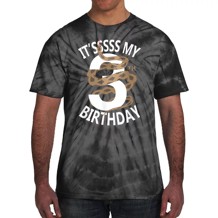 Its My 3rd Birthday 3 Years Old Snake Boy And Girl Party Tie-Dye T-Shirt