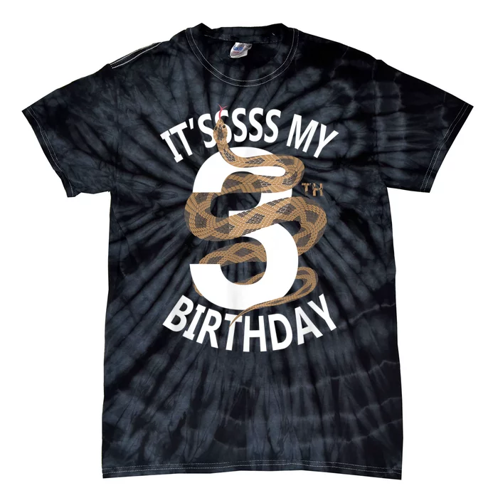 Its My 3rd Birthday 3 Years Old Snake Boy And Girl Party Tie-Dye T-Shirt