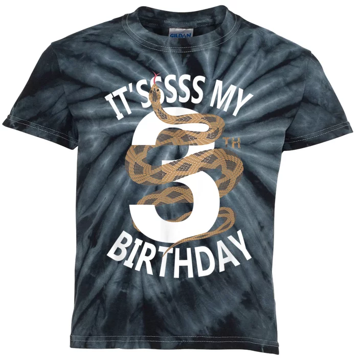 Its My 3rd Birthday 3 Years Old Snake Boy And Girl Party Kids Tie-Dye T-Shirt