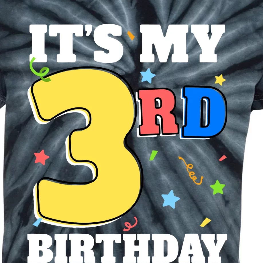 ItS My 3rd Birthday Boy 3 Girl Three Happy Birthday Kids Tie-Dye T-Shirt