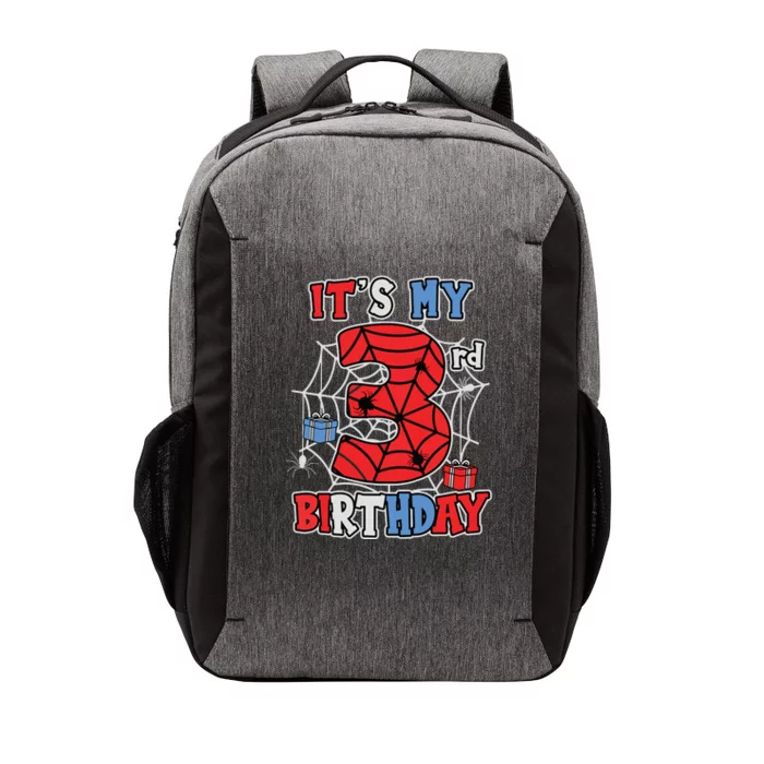 Its My 3rd Birthday Spider Theme Party 3 Year Old Boy Vector Backpack