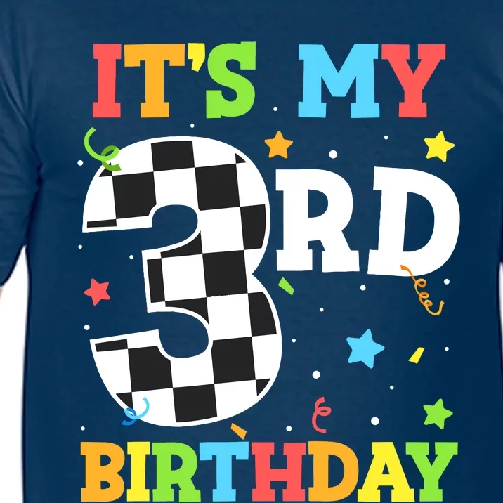 ItS My 3rd Birthday Boy 3 Two Racing Car Flag Race Car Comfort Colors T-Shirt