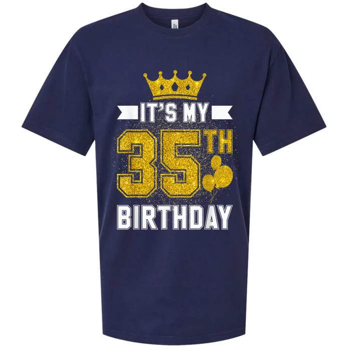 It's My 35th Birthday Party Bday 35 Years Old  And Woman Sueded Cloud Jersey T-Shirt