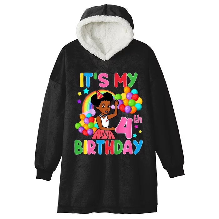 ItS My 4th Birthday GracieS Corner Four Years Old Hooded Wearable Blanket