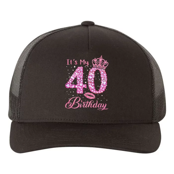 Its My 40th Birthday Queen 40 Years Old Shoes Crown Diamond Yupoong Adult 5-Panel Trucker Hat