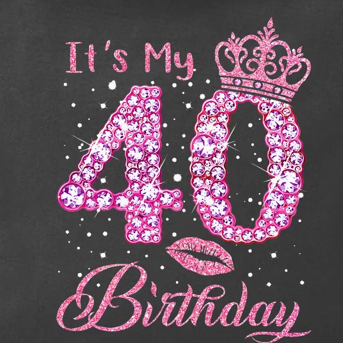 Its My 40th Birthday Queen 40 Years Old Shoes Crown Diamond Zip Tote Bag