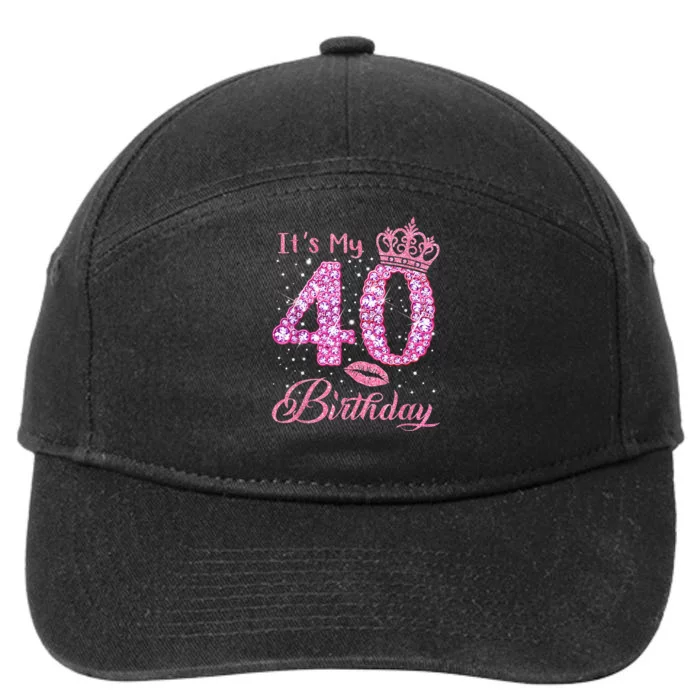 It's My 40th Birthday Queen 40 Years Old Shoes Crown Diamond 7-Panel Snapback Hat