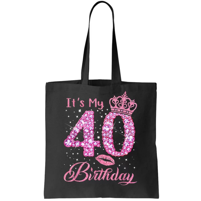 It's My 40th Birthday Queen 40 Years Old Shoes Crown Diamond Tote Bag