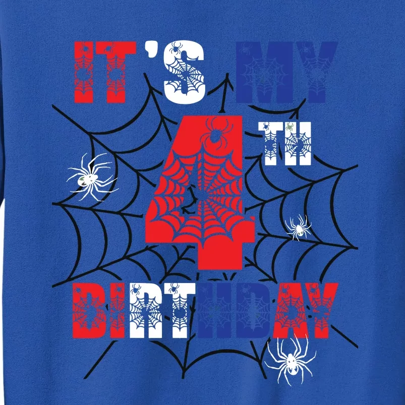 Its My 4th Birthday Spider Theme Party 4 Year Old Boy Sweatshirt