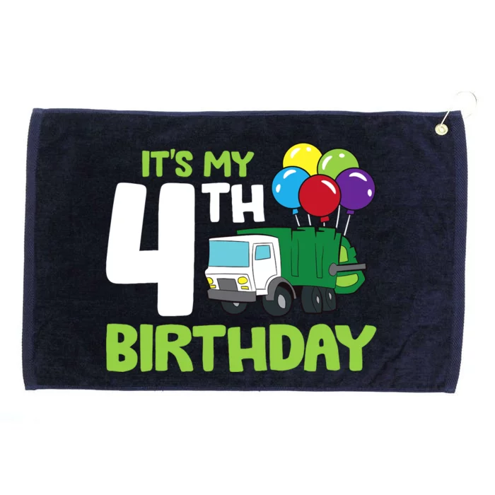 ItS My 4th Birthday Garbage Truck 4th Birthday Grommeted Golf Towel