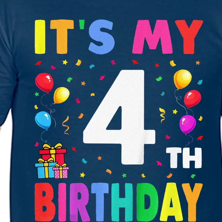 ItS My 4th Birthday 4 Four Happy Birthday Comfort Colors T-Shirt