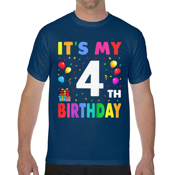 ItS My 4th Birthday 4 Four Happy Birthday Comfort Colors T-Shirt